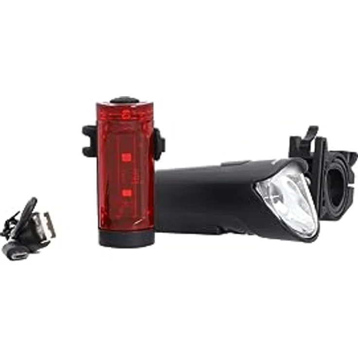 FISCHER Fahrrad LED-Akku Beleuchtungs-Set small-box, spritzwassergeschützt, wiederaufladbar, einfache Montage, schwarz, 1 Stück – Bild 3