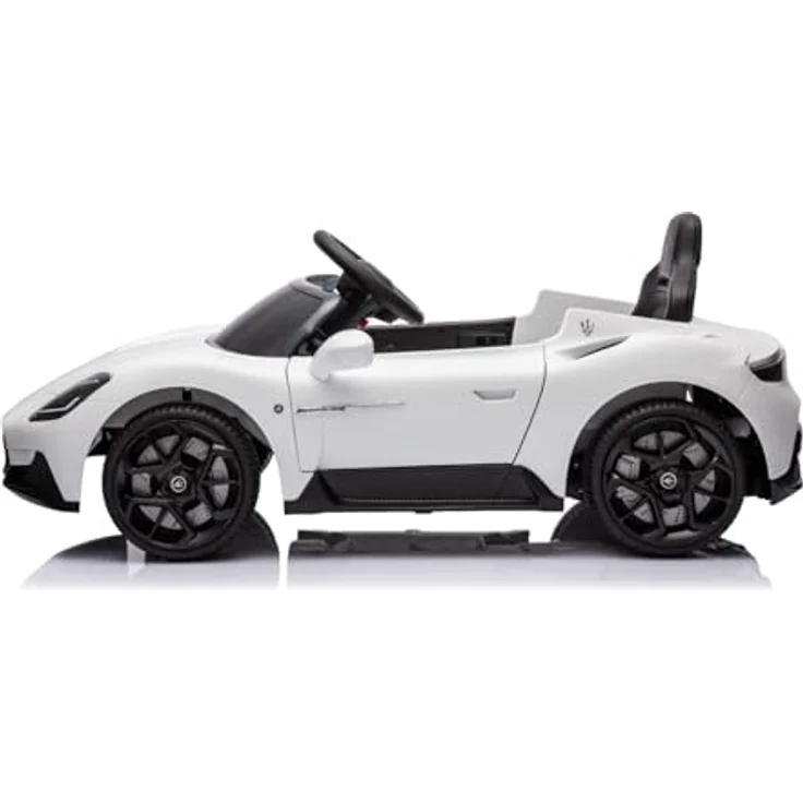 sun baby Kinderfahrzeug Maserati GT Cabrio, Kinderauto mit Lichtfunktionen, Fernbedienung, MP3-Player, USB, Bluetooth (Weiß) – Bild 4