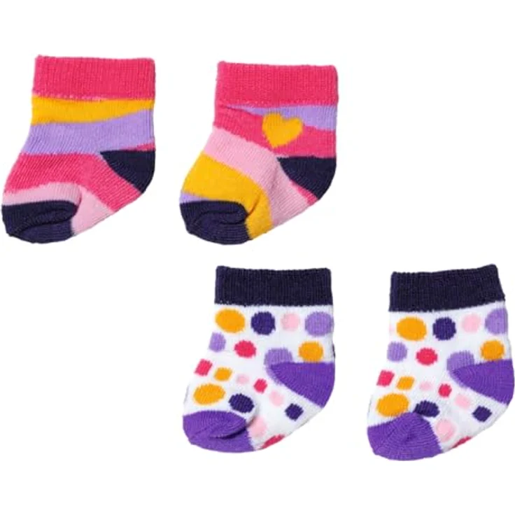 BABY Born 2 Paar Bunte Socken für 43 cm Puppen, Set Nicht frei wählbar 836057 Zapf Creation – Bild 2