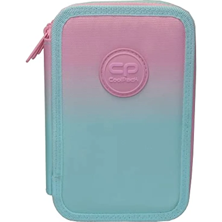 CoolPack XXL Pencil Case 3-Compartment, Ombre Pink Gradient, 44-teiliges gefülltes Federmäppchen mit 3 Kammern, langlebiges Polyester – Bild 3