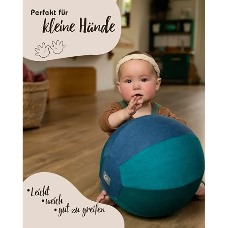 Hoppediz Ballonhülle für Kinder, Soft Indoor Ball für sicheres Spielen ohne Platzen, inkl. 2 Luftballons, Magig Leaf – Bild 4