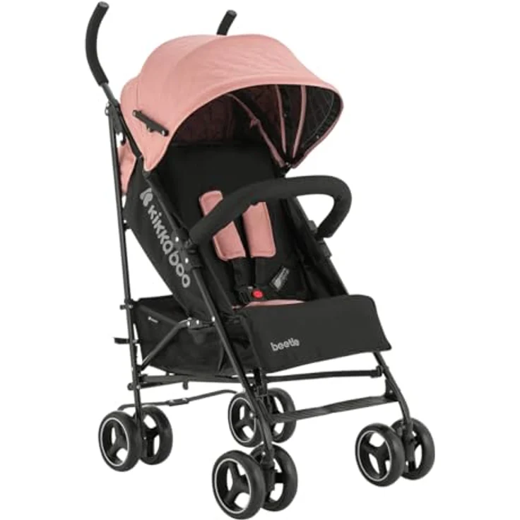 Kikkaboo Kinderwagen Käfer, Stahlrahmen, Korb, abnehmbare Vorderräder, Fußstütze, Farben:pink – Bild 3