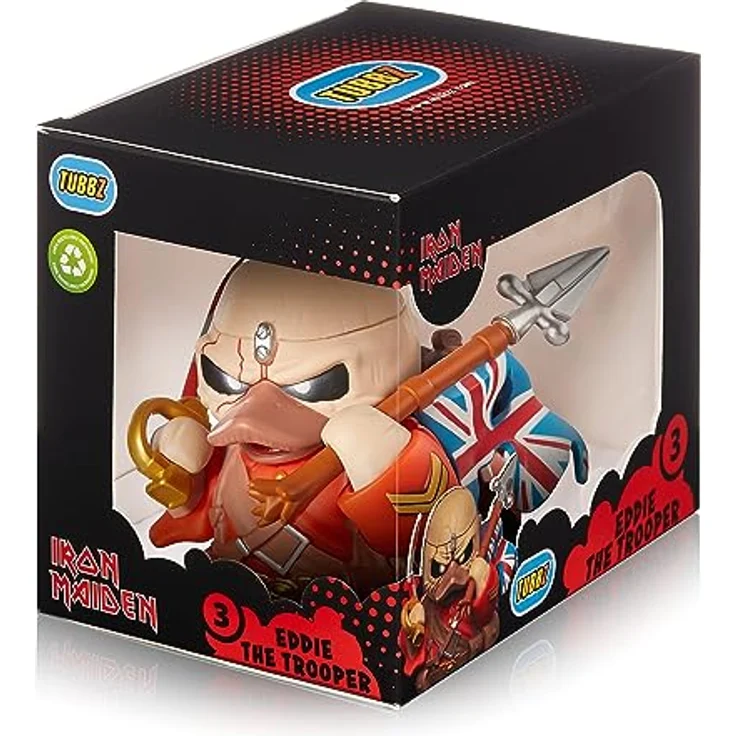 TUBBZ Box-Ausgabe Eddie der Soldat Eddie The Trooper Sammler-Vinyl-Gummiente Figur - Offizielles Iron Maiden Merchandise - Musik - TUBBZ Boxed Edition, hochdetailliert, 9 cm groß – Bild 2
