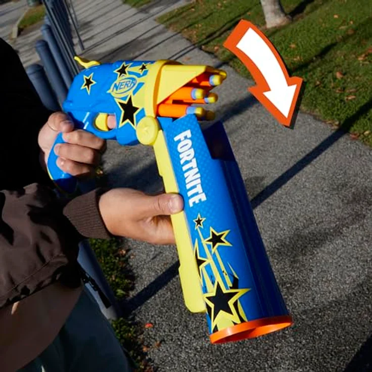 NERF Fortnite Half Tone Hero Dart Blaster, offiziell lizenzierter Blaster in Comicbuchsterne Lackierung - Preisvergleich – Bild 5