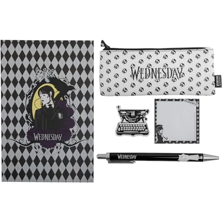 Cinereplicas Schreibgeräteetui Schreibset Wednesday Addams, 1-tlg. Federmäppchen für Fans der Addams Family