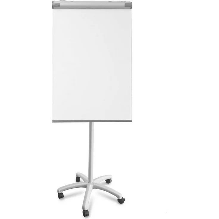 Master of Boards Piranha Mobiles Flipchart, 67 x 105 cm, magnethaftend und beschreibbar, mit stabilem Sternfuß und feststellbaren Rollen