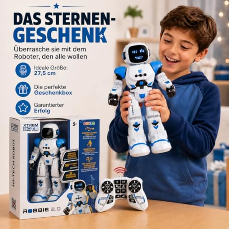 Xtrem Bots - Robbie | Roboter Kinder Ab 6 Jahre | Ferngesteuerte Roboter Blau | Roboter Ferngesteuert | Ferngesteuerter Roboter | Programmierbarer Roboter – Bild 8