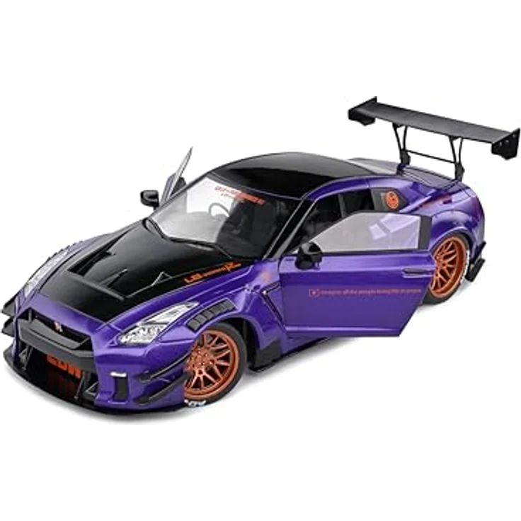 Solido Nissan GT-R R35 Liberty Walk 2.0, Diecast Modellauto im Maßstab 1:18, lila Metallic-Lackierung, hochwertig verarbeitet mit beweglichen Teilen und aggressivem Body Kit – Bild 5