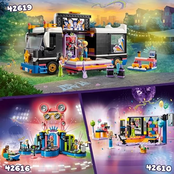 LEGO Friends Karaoke-Party, Musik-Spielzeug für Mädchen und Jungen ab 6 Jahren, die gern singen, Mini-Puppen-Set mit den Figuren Liann und Nova sowie einem Gecko, Geschenk für Kinder 42610 – Bild 5