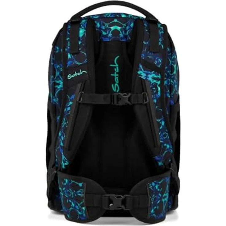Satch pack Schulrucksack Set 2tlg. inkl. Schlamperbox, 30 Liter Volumen, 3D Soft-Mesh Rückensystem, Caleido Blue – Bild 5