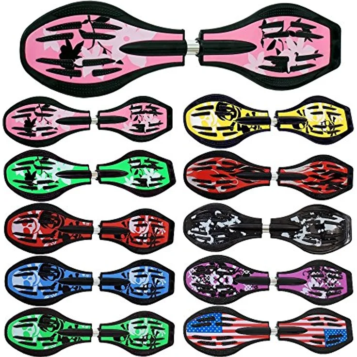 FunTomia Waveboard Original ABEC9 Kugellager inkl. Tasche (Pink/Blume)
