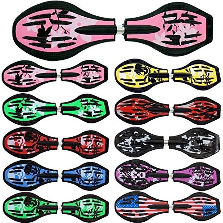 FunTomia Waveboard Original ABEC9 Kugellager inkl. Tasche (Pink/Blume) – Bild 1