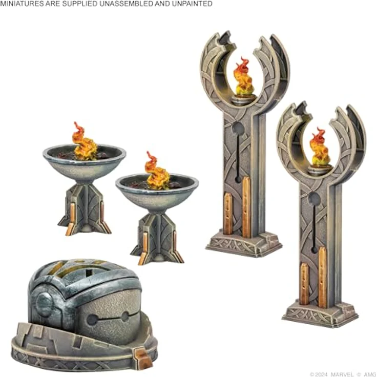 Atomic Mass Games Marvel Crisis Protocol - Battle for Asgard, Geländeset für das Miniaturenspiel mit stimmungsvollen asgardischen Geländeteilen – Bild 4