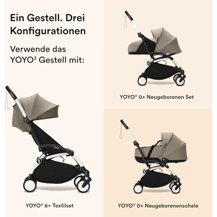 Stokke Kinder-Buggy YOYO³ Gestell - Kompaktes Faltsystem, mitwachsend, Flugzeug tauglich – Bild 5