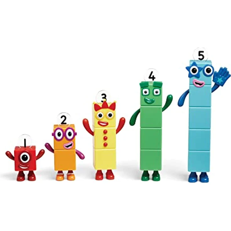 Learning Resources HM95356-UK Freunde Fünf, Offizielles Sammelspielzeug, enthält die Numberblocks Eins, Zwei, DREI, Vier & Fünf, perfekt zum Aufstellen & mit beweglichen Armen für realistisches Spiel – Bild 5