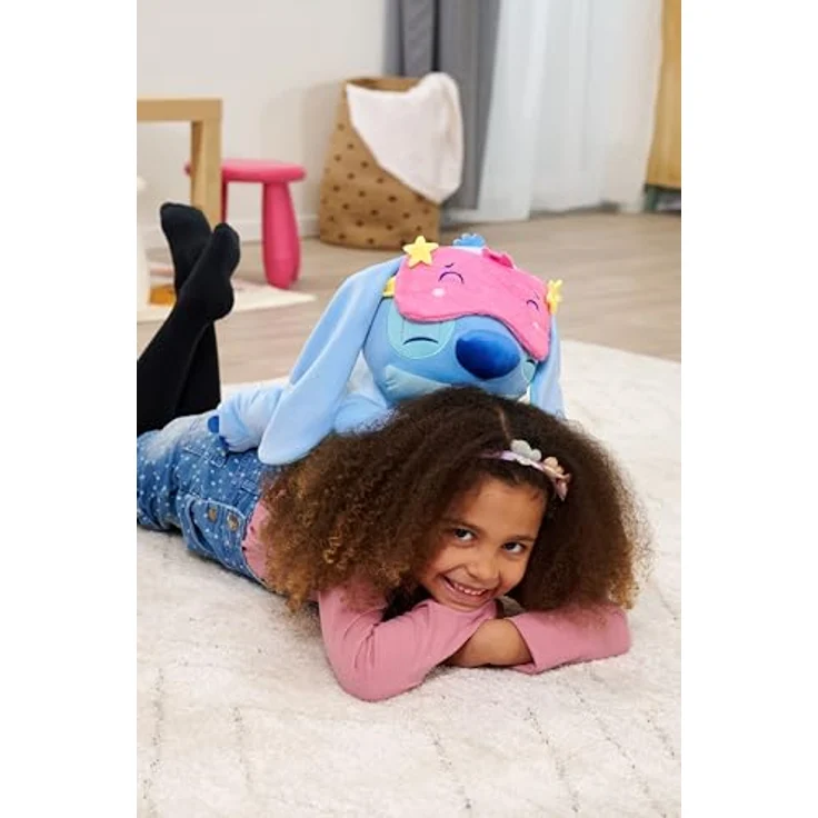 Simba Disney Snuglets Wellbeing Plüschfigur Stitch liegend 40 cm mit Schlafmaske und Zusatzgewicht 1500 g, geeignet ab den ersten Lebensmonaten – Bild 3