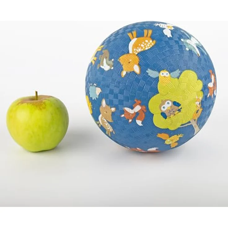 Sigikid Spielball Wald, Kautschukball mit Waldtieren, Durchmesser 17 cm, dunkelblau – Bild 2