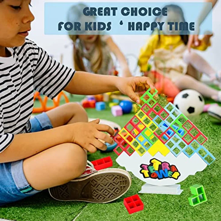 ICEPAPA, Tetra Tower Spiel, Tetris Balance Spielzeug Tower Game, Lustige stapelspiel, Stapelblöcke Balancing Spiel für Jungen und Mädchen ab Jahre 3+ – Bild 4