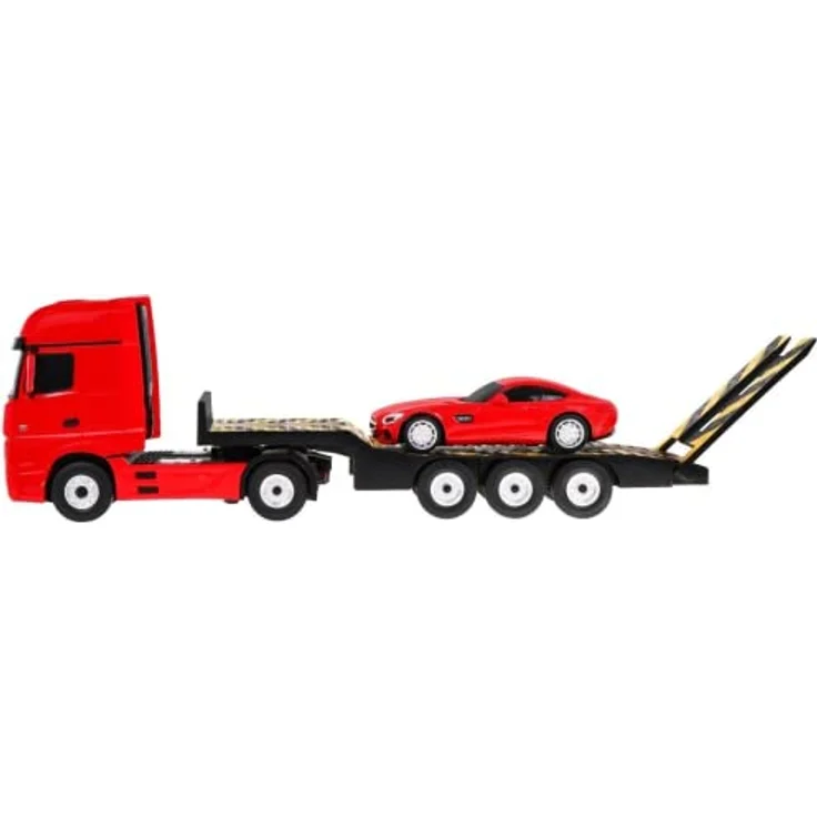 COIL Mercedes Benz Actros mit Anhänger, Maßstab 1:26, Mercedes Benz AMG GT, Maßstab 1:24, Caravan, Fernsteuerung, ABS, lenkbares Auto, ab 6 Jahren, silber – Bild 5