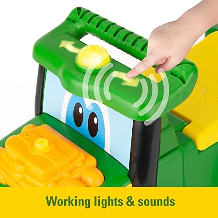 John Deere Ride On Johnny Tractor, Aufsitz-Spielzeugtraktor mit Lichtern, Soundeffekten und interaktiven Funktionen für Kinder ab 12 Monaten – Bild 4