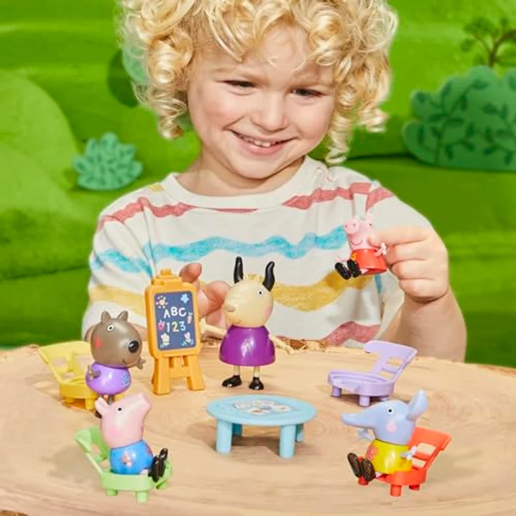 Hasbro Peppa Pig Peppas Spielgruppe, Spielset mit 5 Figuren und 6 Zubehörteilen für Schulaktivitäten, bunt – Bild 6