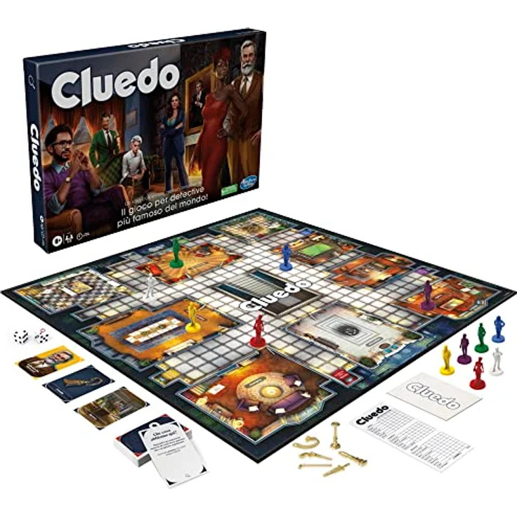 Hasbro Gaming Cluedo Classico Refresh, Mysteriums- und Ermittlungsspiel für Kinder ab 8 Jahren, 2-6 Spieler, mit verbesserten Spielkomponenten – Bild 4