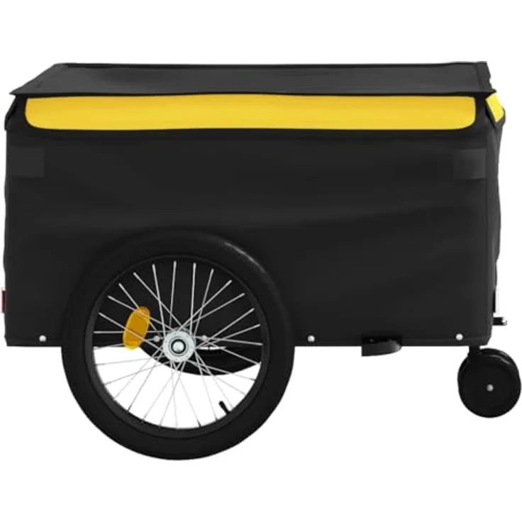 vidaXL Fahrradlastenanhänger Fahrradanhänger Schwarz und Gelb 45 kg Eisen, Robustes Material, Praktisches Design, Cleveres Design – Bild 8