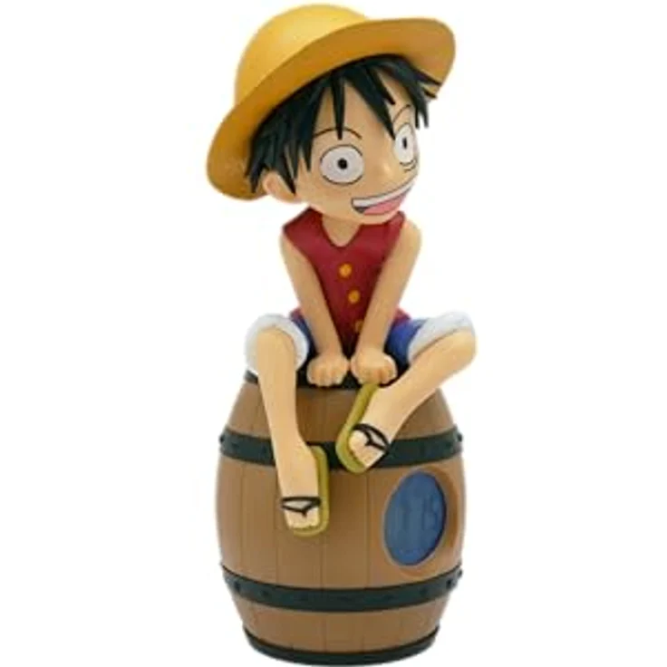 Teknofun One Piece - Luffy Na Beczce, LED Wecker mit klarer Anzeige und batteriebetriebenem Mechanismus, 17 cm – Bild 2