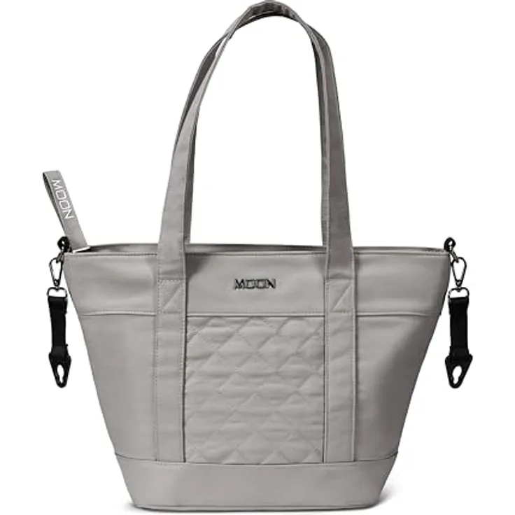 MOON Wickeltasche V-Shape ghost, 15 Liter Stauraum, inklusive Wickelunterlage und Flaschentasche, vegane Lederoptik, Kinderwagen-Befestigung