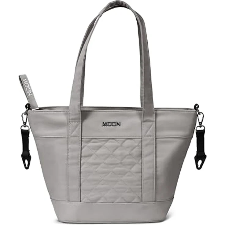 MOON Wickeltasche V-Shape ghost, 15 Liter Stauraum, inklusive Wickelunterlage und Flaschentasche, vegane Lederoptik, Kinderwagen-Befestigung – Bild 1