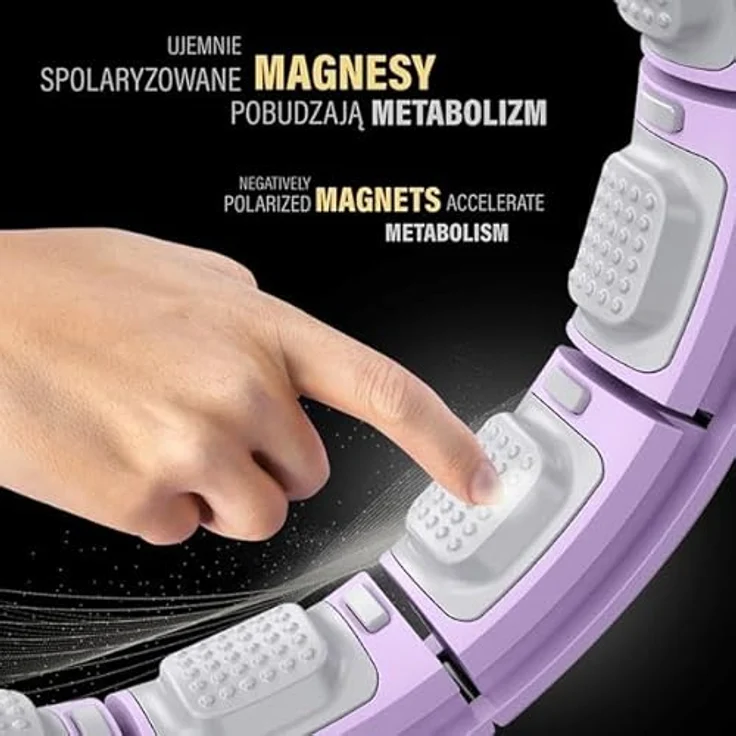 HMS Hula-Hoop-Reifen HHM13 Violett mit Magneten, Gewicht, Massagepunkten und Zähler – Bild 6