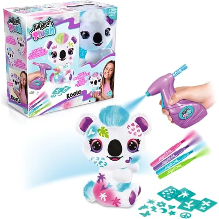 Canal Toys Airbrush Plush - Personalisierbares Koala-Plüschtier mit Filzstiften und Schablonen - OFG273