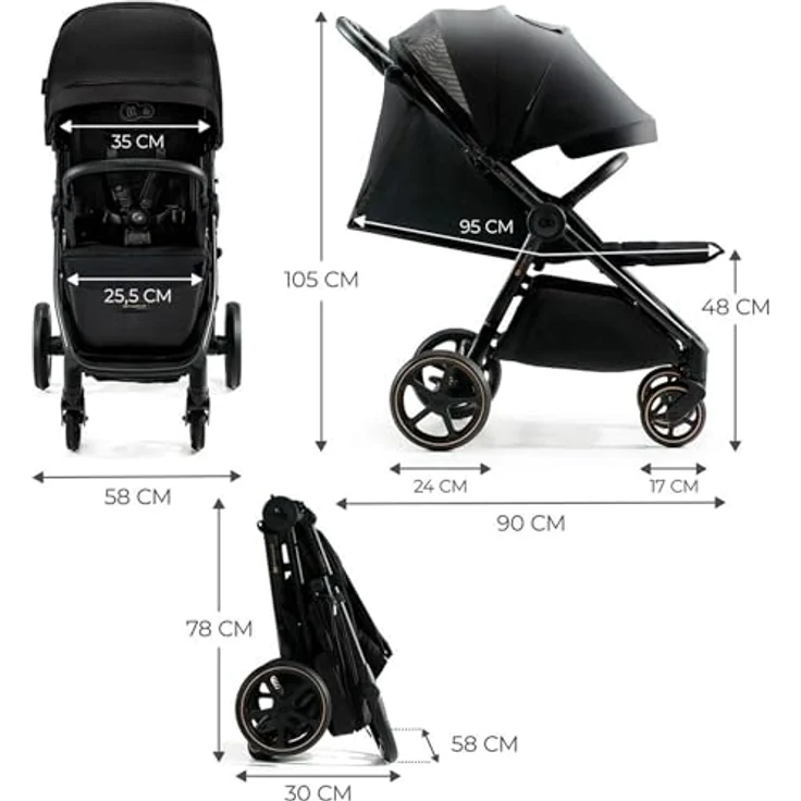 kk Kinderkraft Kinderwagen Mitzy Black – Bild 2