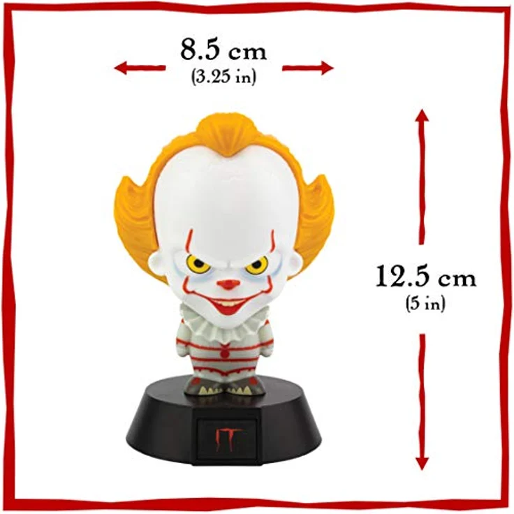 Paladone Pennywise Collectable IT Offizielles Lizenziertes Icon auf Basis von Stephen King's Roman, ideales Nachtlicht für Kinderzimmer, Büro und Zuhause, plastik, weiß, PP5154IT – Bild 2