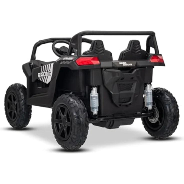 Beneo Elektrisches Kinderauto UTV XXL 24V, schwarz, zweitürig, mit Differenzialmotor, aufblasbaren Gummireifen, gefederten Hinterachsen, Scheibenbremse, Bluetooth und MP3-Player mit USB/SD-Anschluss – Bild 5