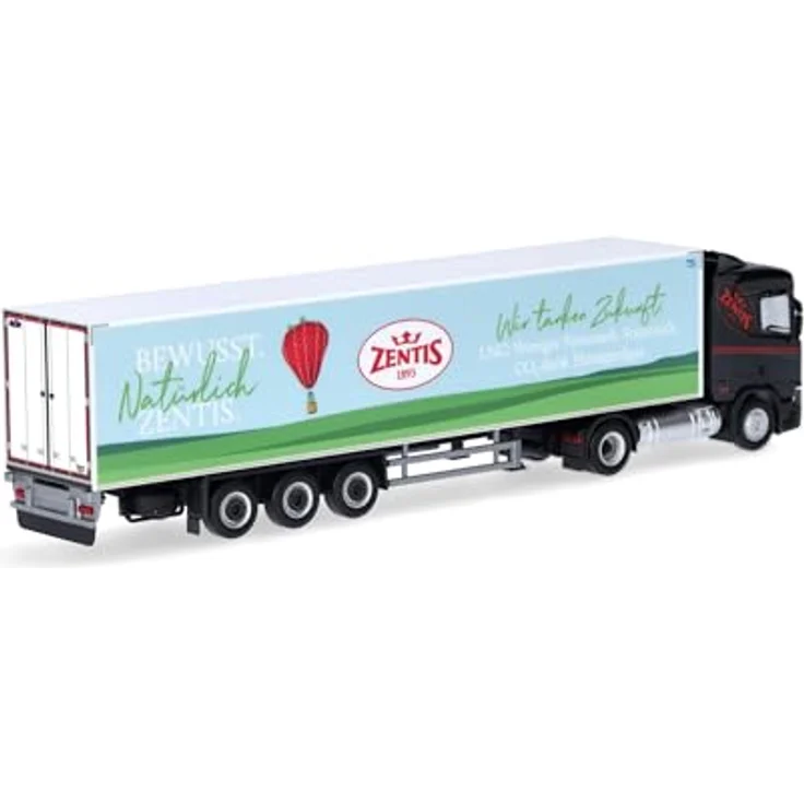 Herpa LKW Modell Scania CR20 ND LNG Kühlkoffer-Sattelzug Zentis, Miniatur im Maßstab 1:87, Sammlerstück aus hochwertigem Kunststoff, Made in Germany – Bild 2