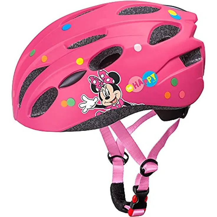 Seven Polska Unisex Jugend Minnie Mouse Fahrradhelm, Mehrfarbig, Einheitsgröße - Original Lizenzware Disney, verstellbar & belüftet, ca. 52-56cm, nur 210g
