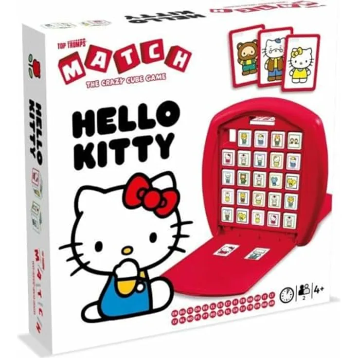 Winning Moves Top Trumps Match Hello Kitty, Würfelspiel mit tragbarem Kunststoffrahmen für 2-4 Spieler, Französisch