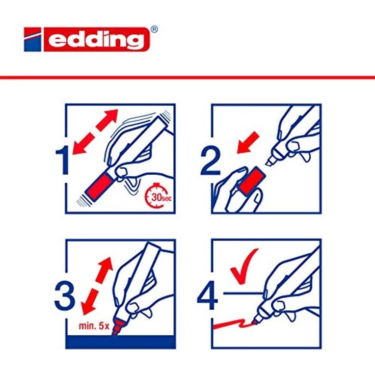 edding 4090 Kreidemarker - bunte Farben (basic) - 5 Stifte - Keilspitze 4-15mm - breiter Kreidestift für Tafel abwischbar - zum Beschriften von Fenster, Glas, Spiegel - Tafelstift mit deckenden Farben – Bild 3