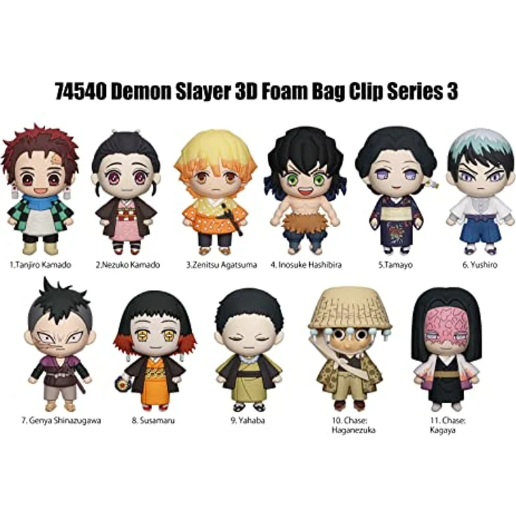 Monogram Demon Slayer: Kimetsu no Yaiba 3D PVC-Taschenanhänger Serie 3, Sammelfigur 6 cm, zufällige Ausführung – Bild 2