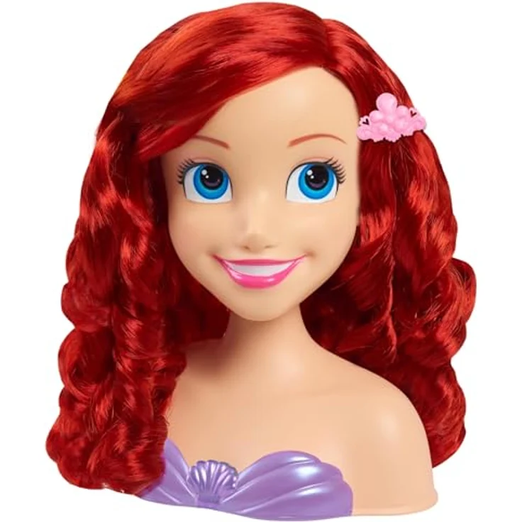 Just Play Arielle, Die Meerjungfrau Ariel Styling Head, 20 cm mit roten Haaren und Styling-Tools, rosa – Bild 4
