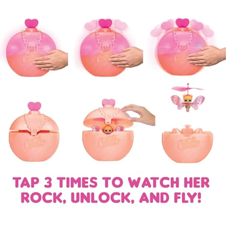 LOL Surprise Magic Flyers - Flutter Star - Handgesteuerte fliegende Puppe - Sammlerpuppe mit Touch-Flasche zum Auspacken - Ideal für Mädchen ab 6 Jahren – Bild 3