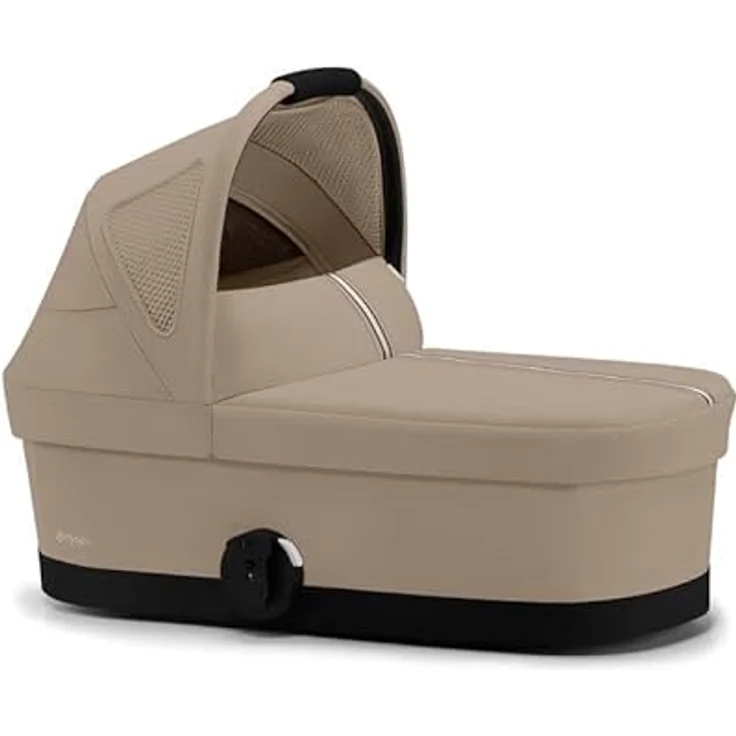 Cybex Gold COT S Kinderwagenaufsatz, Ab Geburt bis ca. 6 Monate, für Cybex AVI Spin und Eezy S Twist +2, Almond Beige, mit XXL-Sonnenverdeck – Bild 1