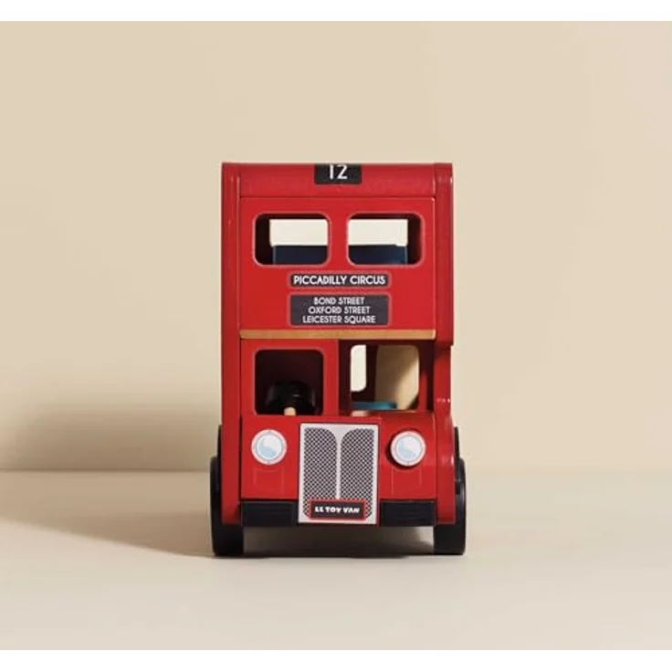 Le Toy Van London Bus, klassischer roter Doppeldecker-Bus mit Platz für 11 Budkins-Passagiere, abnehmbares Dach und Erdgeschoss – Bild 3