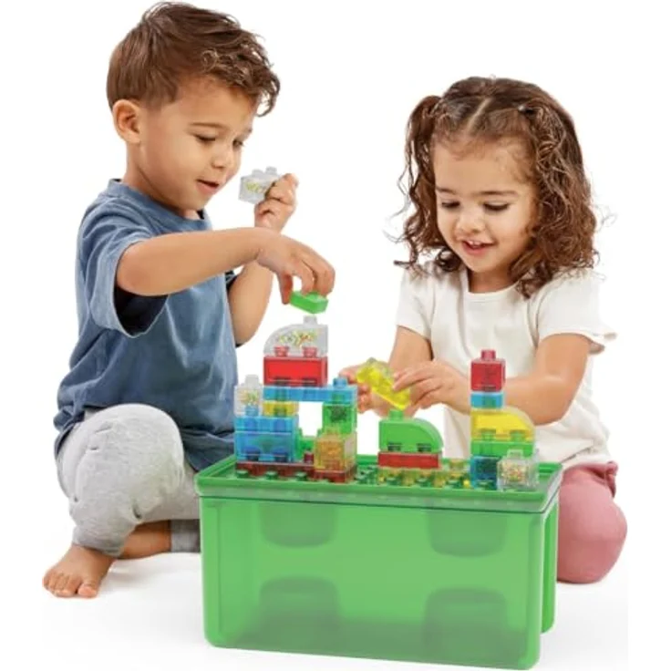 Jelly Blox Stash & Stack, 2-in-1 Aufbewahrungskoffer mit 30 sensorischen Bausteinen, Konstruktion Spielzeug für Kinder ab 2 Jahren – Bild 5