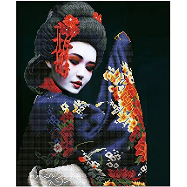 DIAMOND DOTZ DD10-043 Kyoto Beauty, Diamond Painting Malset, ca. 50 x 60 cm, funkelnde Kunstwerke für Kinder und Erwachsene, Komplettset mit Bild und Diamanten