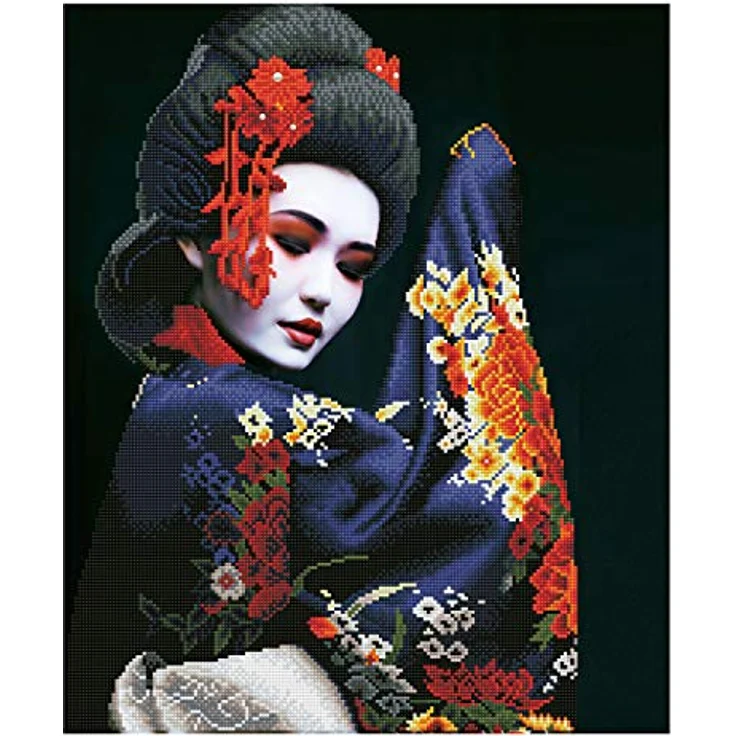 DIAMOND DOTZ DD10-043 Kyoto Beauty, Diamond Painting Malset, ca. 50 x 60 cm, funkelnde Kunstwerke für Kinder und Erwachsene, Komplettset mit Bild und Diamanten – Bild 1