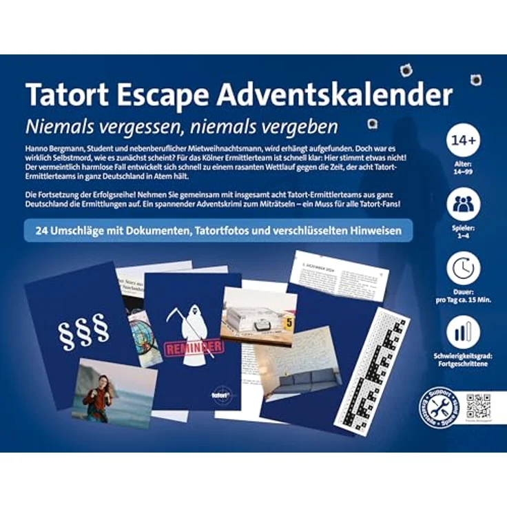 FRANZIS 67227 - Tatort Escape Adventskalender: Niemals vergessen, niemals vergeben - Spannender Weihnachtskrimi für Tatort-Fans, Fortgeschrittene, 1-4 Spieler, ab 16 Jahren – Bild 2