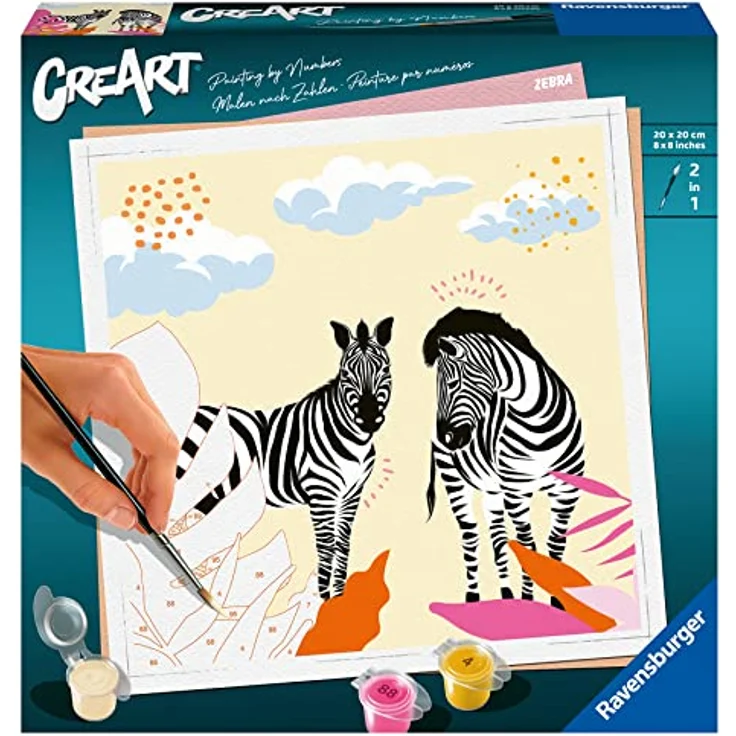 Ravensburger CreArt - Malen nach Zahlen 23666 - Zebra - ab 12 Jahren – Bild 1