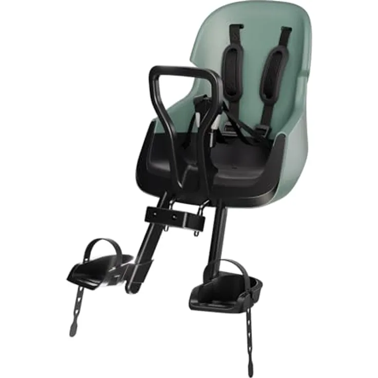 Bobike Vorderrad-Babysitz Evolve Mini, Wrap-Around-Design, Steuerrohr-Montagesystem, verstellbare Fußstützen, Peppermint